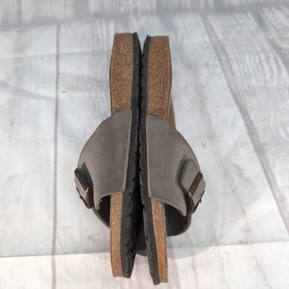 Birkenstock Madrid Gray Leather Slide Sandals – Women’s EU 39 / US 8 - Picture 7 of 9